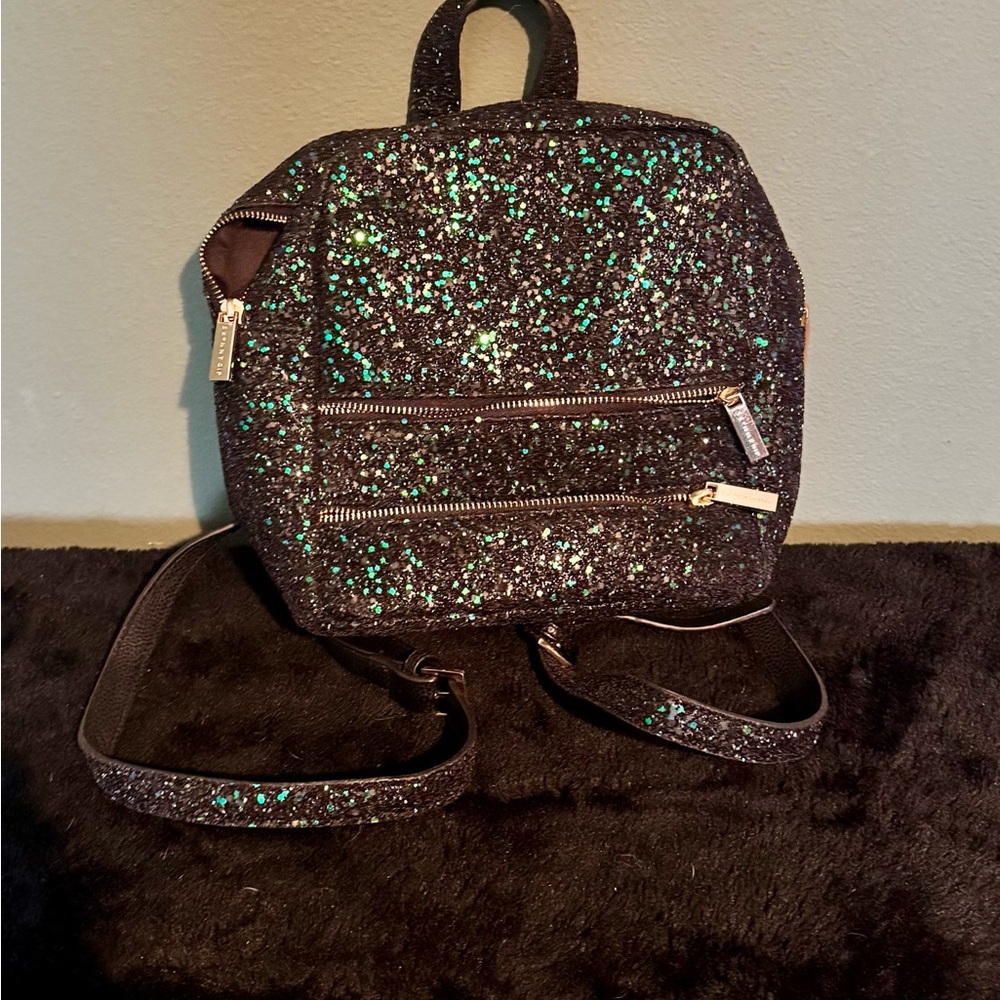 Glittery Black Mini Backpack - image 1
